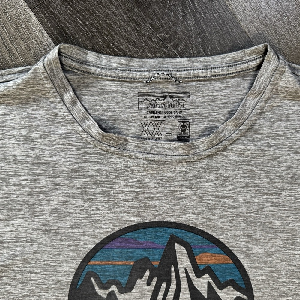 Patagonia Capilene Cool Daily Shirt Mens 2XL Gray Heather 1973 Graphic Tee - Picture 4 of 6